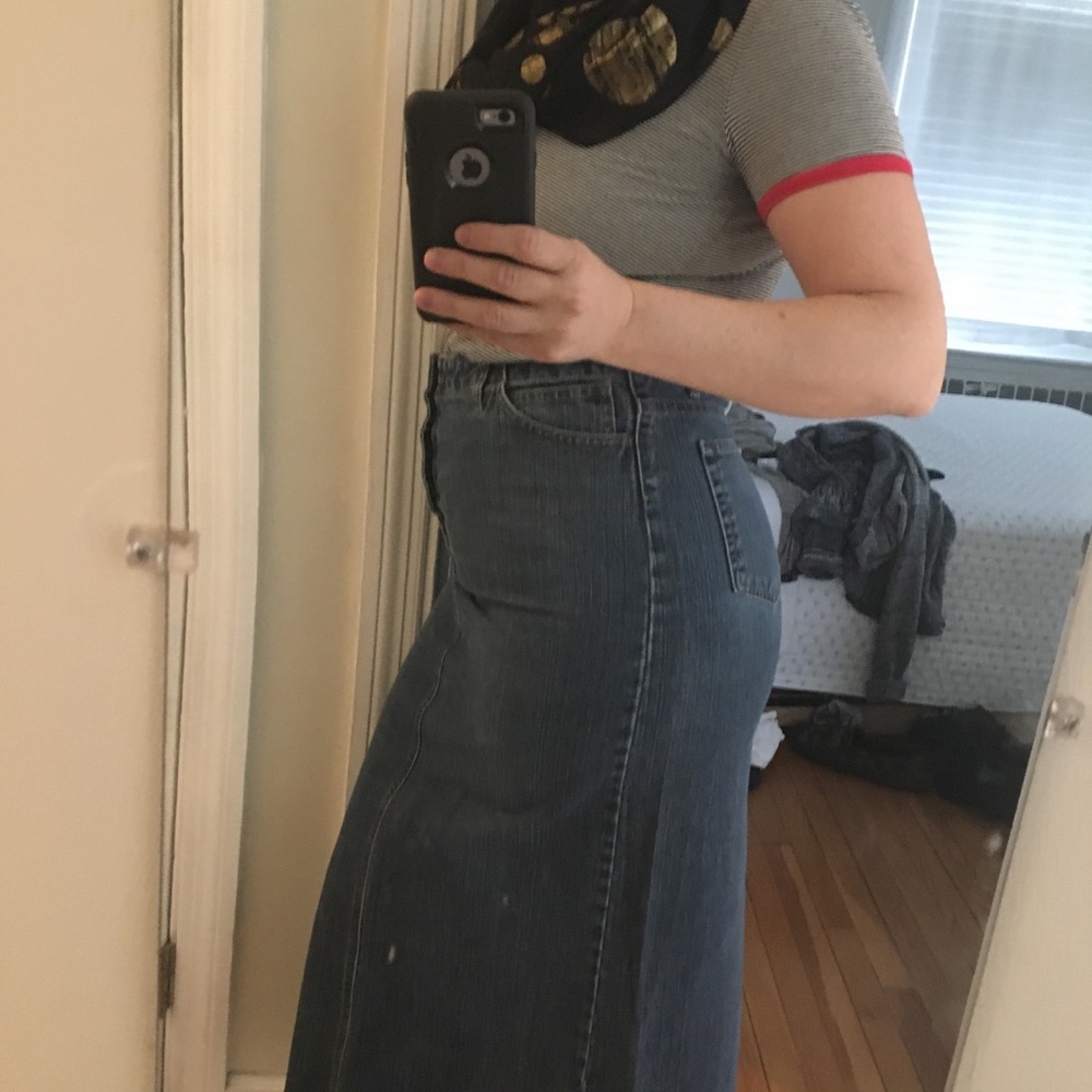 Full length jean skirt